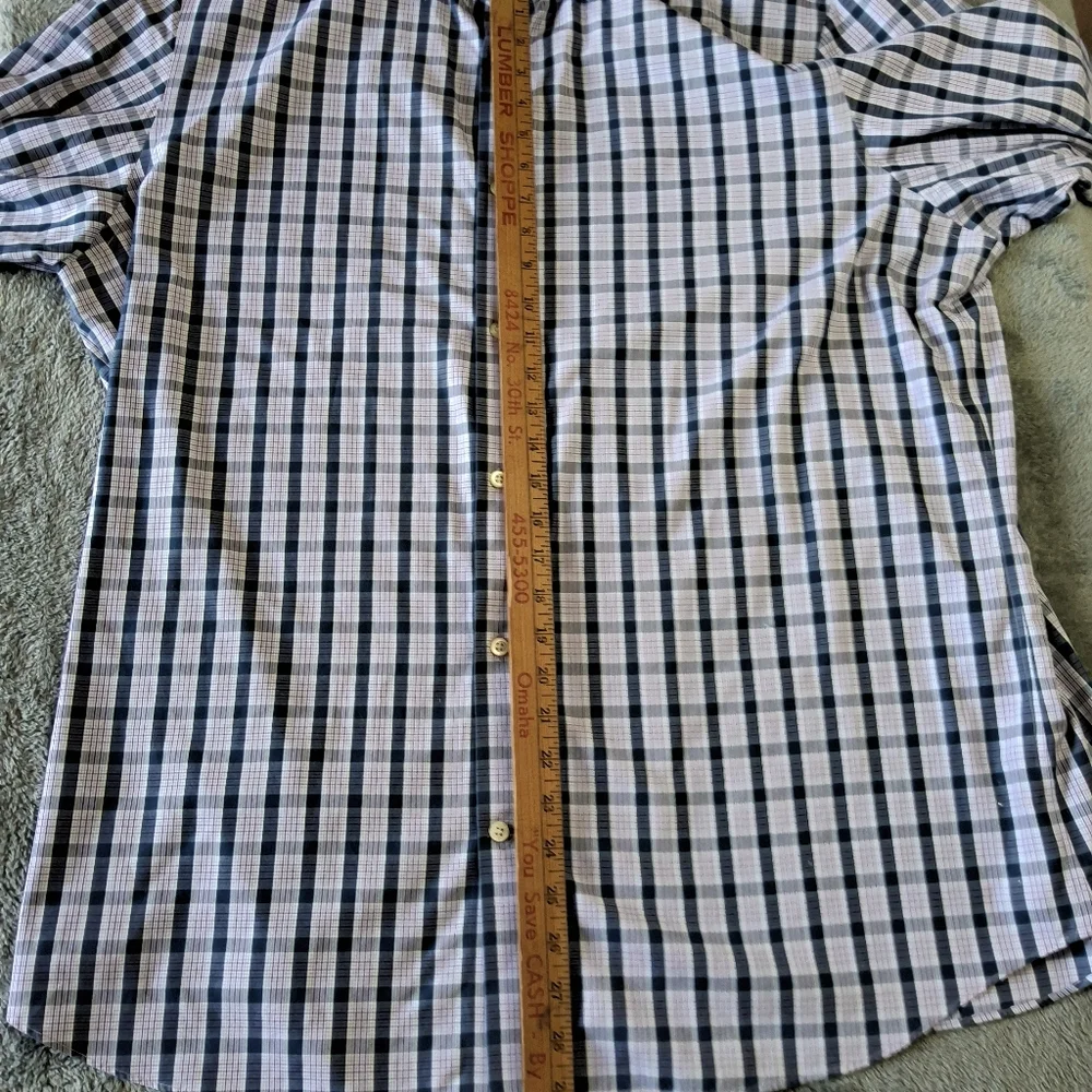 Mens Banana Republic XXL  Long Sleeve Button Down Purple Plaid Long Sleeve Shirt